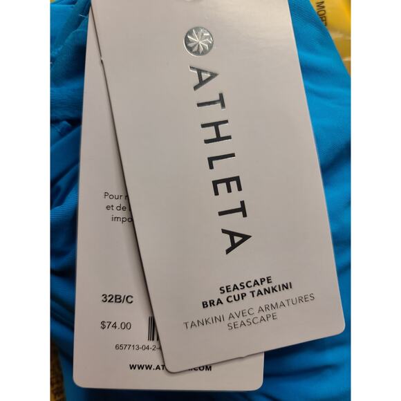 NWT Athleta Seascape Blousy Tankini - 32 B/C - santorini blue - 32 B/C - Picture 4 of 4